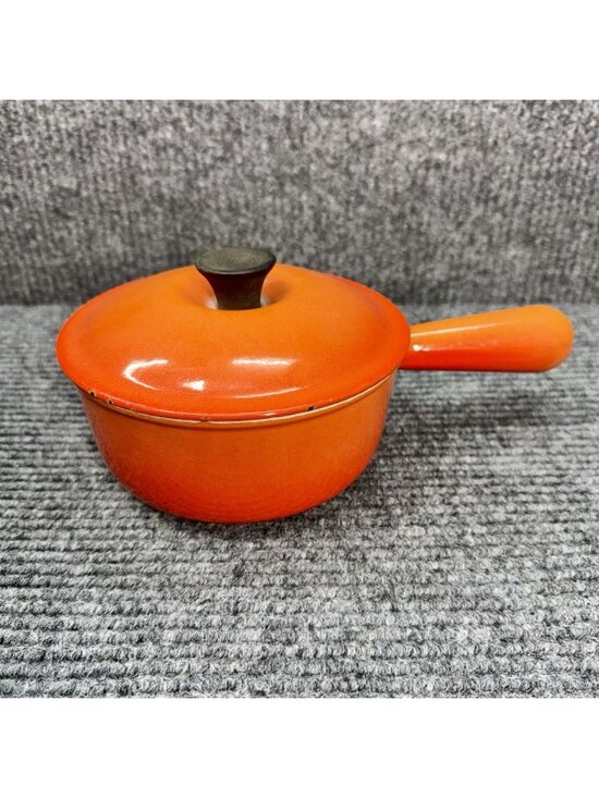 Le Creuset Other - Vintage Le Creuset #16 Flame Orange Sauce Pan w/Lid Ombré Hollow Handle Cookware